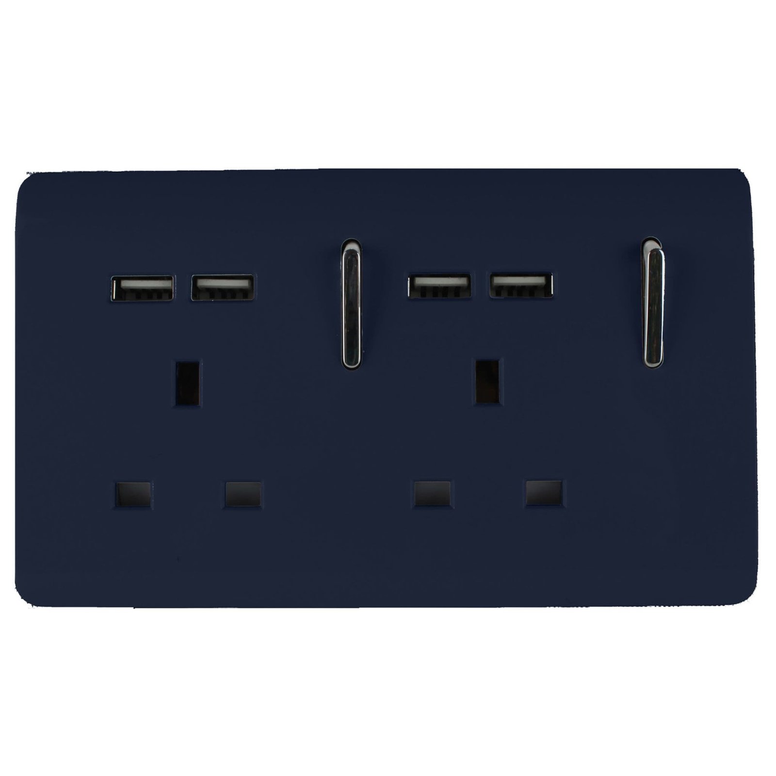 2 Gang 4 Port USB 2100mA Plug Socket